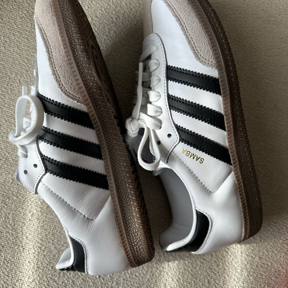 Adidas Samba White Black and Brown Sneakers - Picture 4 of 6